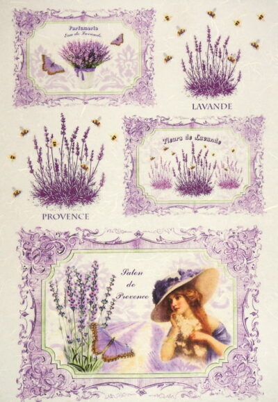 Rice Paper - Lavander with women 32x45cm