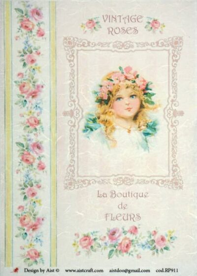 Rice Paper - Vintage Roses Girl