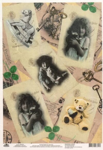 Rice Paper - Vintage Girls with Toys