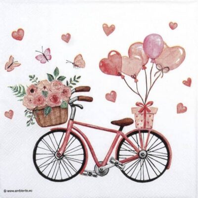 Single Decoupage Napkin - Bike of love