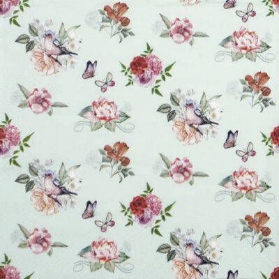 Single Decoupage Napkin - Charlotte green