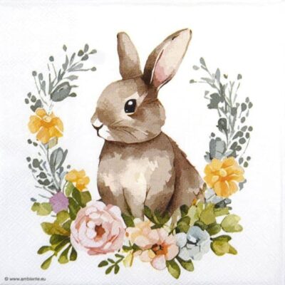 Single Decoupage Napkin - Cute Easter Rabbit