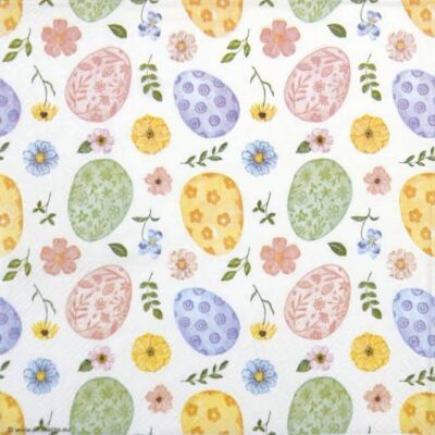 Paper Napkins - Easter eggs and flowers (20 pieces)
