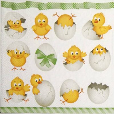 Single Decoupage Napkin - Funny Chickens
