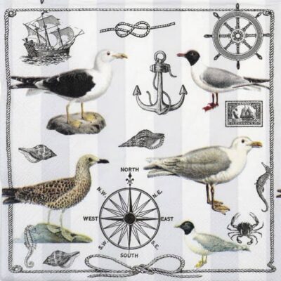 Paper Napkins - Maritime items (20 pieces)