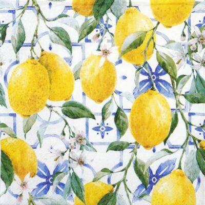 Single Decoupage Napkin - Mediterranean lemons