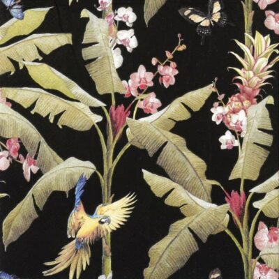 Paper Napkins - Tropical scene black (20 pieces)