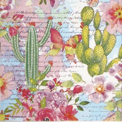 Paper Napkin - Roses & Cacti