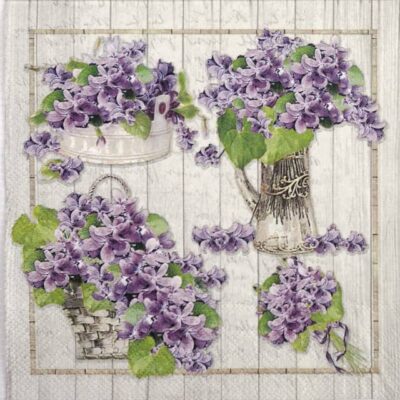 Paper Napkin - Purple Bouquets