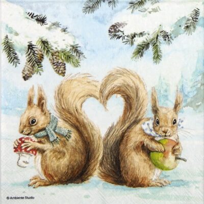Lunch Napkin (20) - Squirrel Love