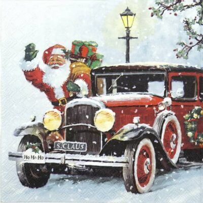 Lunch Napkins (20) - Santa Automobile