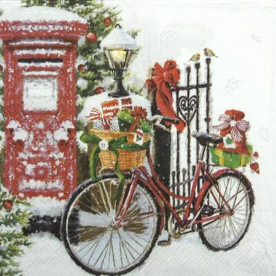 Paper Napkin - Bike in Snow
