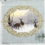 Lunch Napkins (20) - Elegant Deers Green