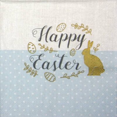 Lunch Napkins (20) - Embroidery Easter blue
