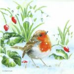 Single Paper Napkin - Robin