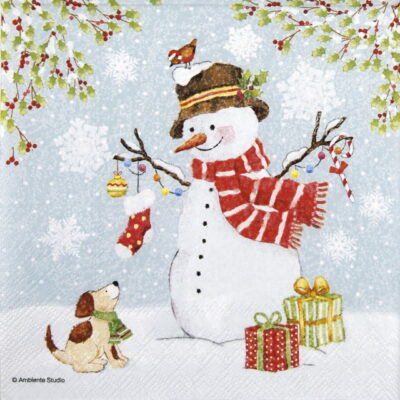Paper Napkin - Snowman Meet Friends