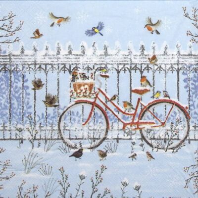 Paper Napkin - Snowy Bicycle