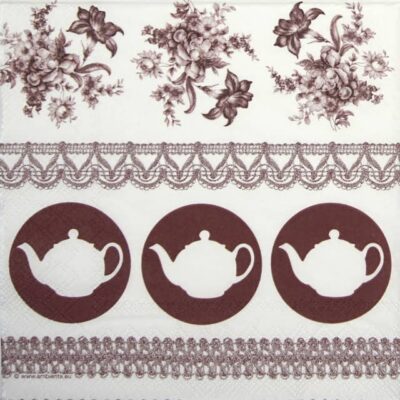 Paper Napkin - Teapots Brown