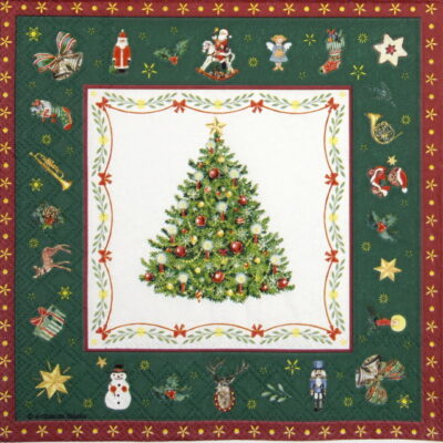 Cocktail Napkins (20) - Christmas Evergreen Green