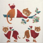 Paper Napkin - Dressed Cats White