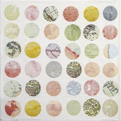 Paper Napkin - Maps in circles