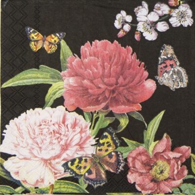 Paper Napkin - Peonien black