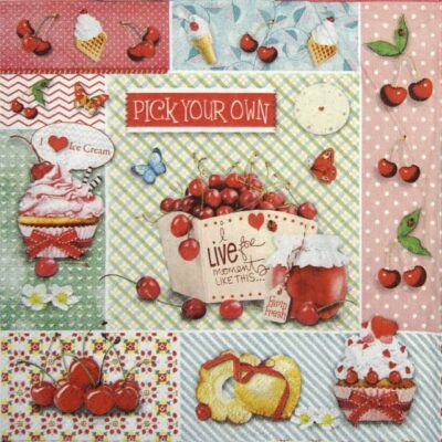 Lunch Napkins -Red cherries