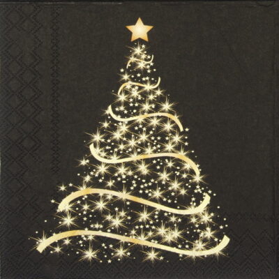 Paper Napkins - Shining Tree Black (20 pieces)