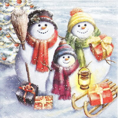 Lunch Napkins (20) - Snowmen family