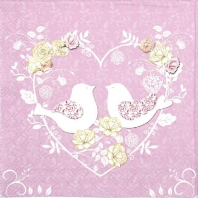 Paper Napkin - Turtle Doves lila