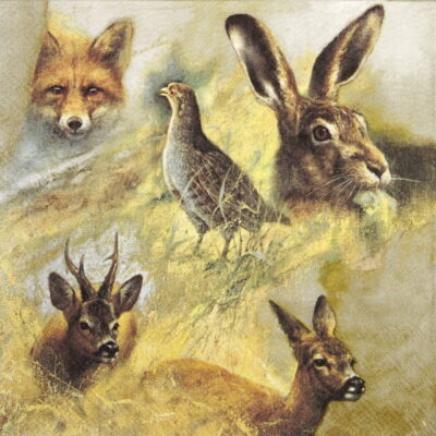Paper Napkin - Wild Animals Collage