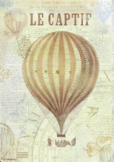 Stamperia A4 Decoupage Rice Paper - Le Captif Ballon - DFSA4113