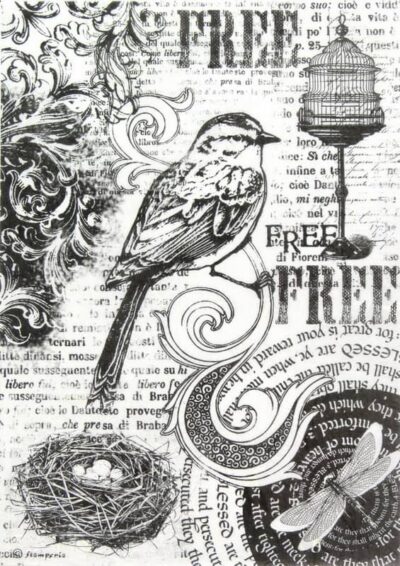 Rice Paper - Black Birds