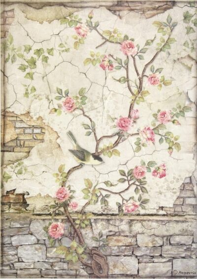 Rice Paper - Little bird on branch - DFSA4446