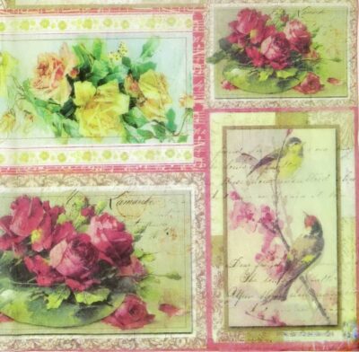Stamperia Rice Paper - Roses ans Birds (50 x 50cm)