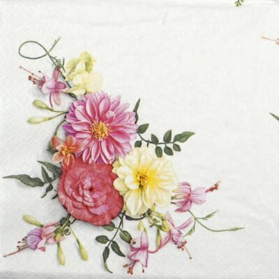 Paper Napkin - Delicate flowers composition