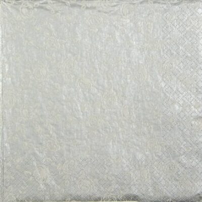 Lunch Napkins (20) - Little Roses silver