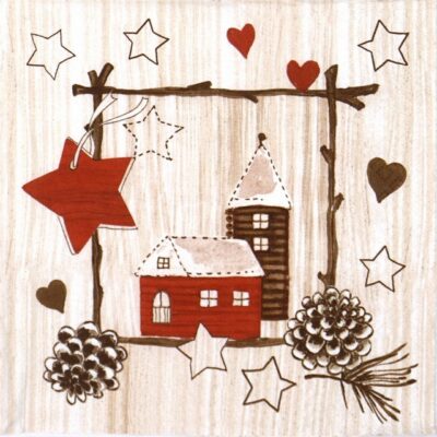 Lunch Napkins (20) - Decors on Light Wooden Board