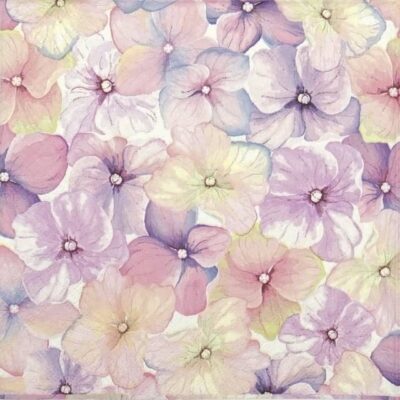 Lunch Napkins (20) - Pink hydrangea pattern