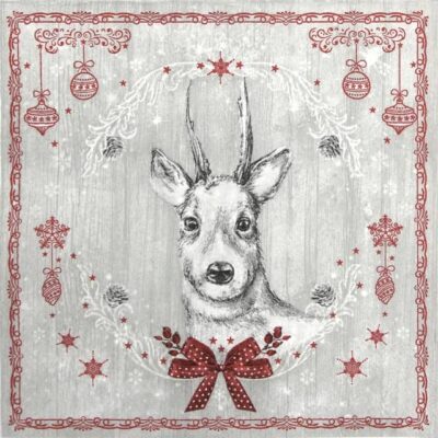 Paper Napkin - Shabby Wood Painted Deer