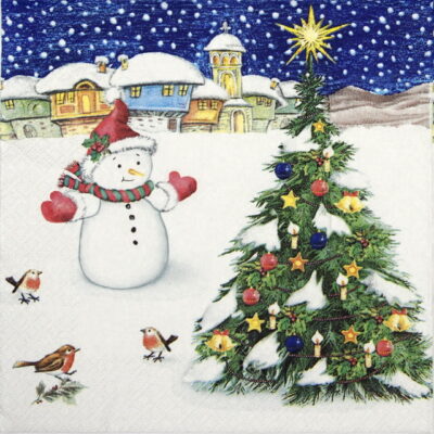 Lunch Napkins (20) - Snowman with X-mas Tree