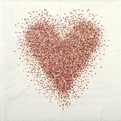 Single Decoupage Napkin - Glitter love