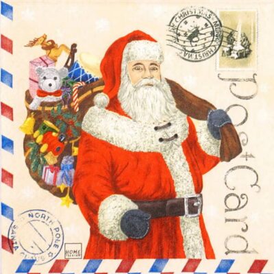 Lunch Napkins (20) - Santa Postcard
