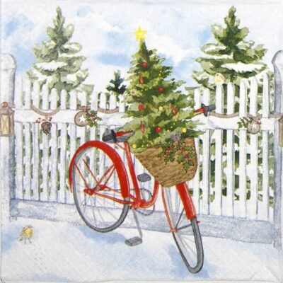 Paper Napkin - Christmas Bike