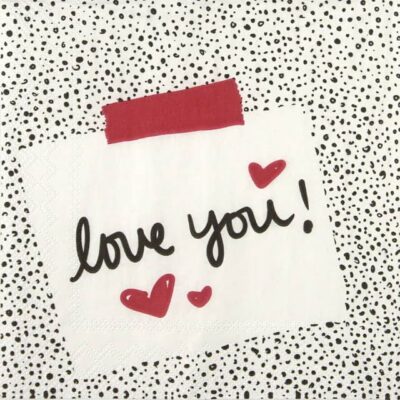 Single Decoupage Napkin - Love Note