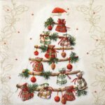 Single Decoupage Napkin - Stick Tree with Gifts