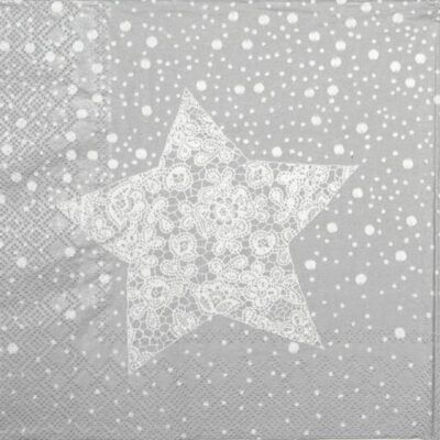 Paper Napkin - Christmas Lace silver
