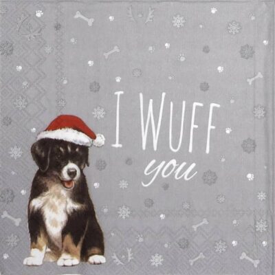 Lunch Napkins (20) - Wuff You grey