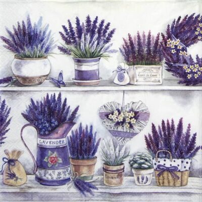 Lavender Pots Napkins 20 Pack – Rustic Floral Decor