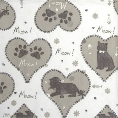 Paper Napkin - Meow Meow grey
